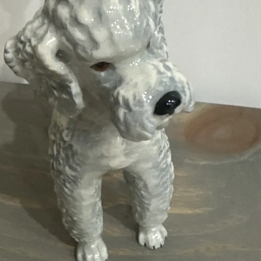 Excellent KERAMOS Wien Vienna Austria Blue STANDARD POODLE Dog Figurine Rare